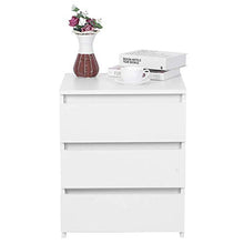 lyrlody Comodino con 3 Cassetto, Comodino Camera da Letto Comodini da Notte Comodino, 45 x 38.2 x 56 cm, Bianco