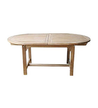 Tavolo da giardino Ovale allungabile in Teak Alicudi Moia L 180/240 cm - A 75 cm - P 120 cm
