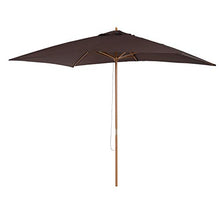 Outsunny Ombrellone Esterna da Giardino Spiaggia Parasole Impermeabile in Legno 2X 3X 2,5m Marrone