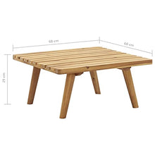 vidaXL Legno Massello di Acacia Sgabello da Giardino con Cuscino Sedia da Esterni Sedile per Patio Arredo da Giardino Mobili da Esterni 60x60x29 cm
