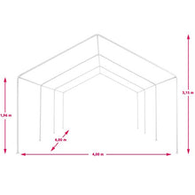 TecTake 403260 Gazebo da Giardino, 100% Impermeabile, Resistente ai Raggi UV, Quattro Elementi Laterali, 600x400x315cm, Bianco