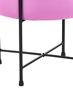 CLP Sgabello Puff Tondo Soggiorno Marseille I Pouf Poggiapiedi Divano In Similpelle E Metallo Altezza 40 CM, Colore:rosa