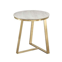 DGHJK Mobili per la casa, Comodino Rotondo Moderno Nordico tavolino in Marmo Comodino, Bianco + Oro, 50 * 55 cm