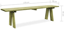 Wakects - Panca da giardino, in legno, per patio, parco, veranda, sedia in legno di pino impregnato FSC per mobili da cortile, 170 x 38 x 45 cm