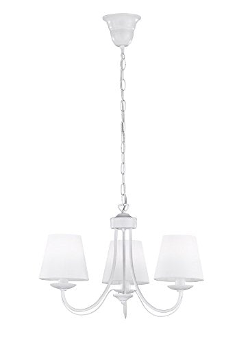 Trio Leuchten Lampadario E14, 28 W, Bianco Opaco, 47 x 47 x 150 cm