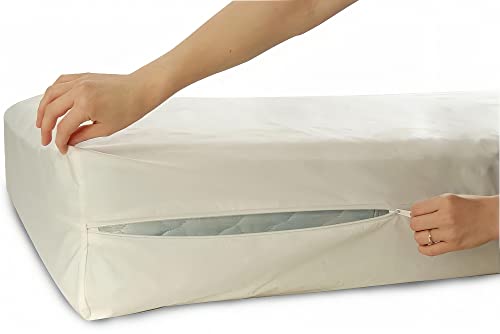 Allersoft, Coprimaterasso, 100% Cotone, Anti Acari/cimici della Polvere, Bianco (Weiß), 140 x 200 x 20 cm