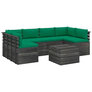 vidaXL Set Divani da Giardino su Pallet 7 pz con Cuscini Massello Pino