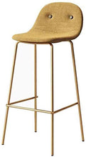LWW Sgabelli, con schienale Sgabello contemporanea Sedie Gambe Sgabelli metallo moderna sedia contatore Bar Bistro Cucina Sala imbottite schienali e sedili laterali,Giallo,SeatHeight65cm