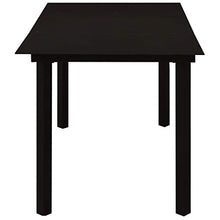 SKM Set da Pranzo da Giardino 7 pz Nero in Vetro e Acciaio (49.65kg)