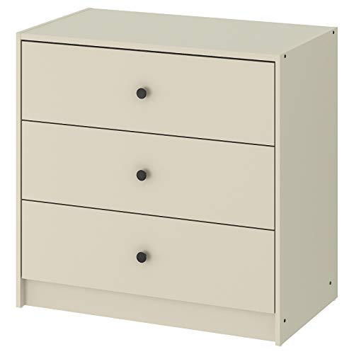 GURSKEN Cassettiera con 3 cassetti, beige chiaro69x67 cm