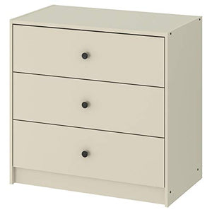 GURSKEN Cassettiera con 3 cassetti, beige chiaro69x67 cm