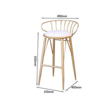 Zfggd Sgabello Alto da Bar Sgabello Imbottito Antiscivolo sfoderabile da Bar per la Colazione Bar da Cucina con Schienale, Bianco (Size : Sitting height65cm)