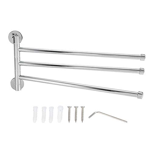Delaman Portasciugamani, Portasciugamani a Muro per Bagno Portasciugamani Girevole Portasciugamani a mensola Accessori da Bagno(Three Shots)