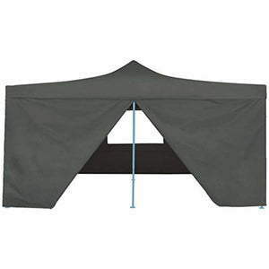 Festnight Gazebo da Giardino Gazebo Pieghevole con 4 Pareti Gazebo 5x5 m Tende Gazebo Chiuso Impermeabile Tendone da Esterno Bianco/Antracite