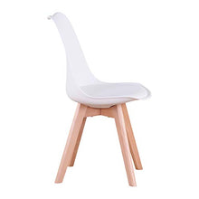 BenyLed Set di 8 Sedie da Pranzo con Seduta Imbottita e Gambe in Legno di Faggio, Ideali per Sala da Pranzo, Cucina, Soggiorno, Camera da Letto, Colore: Bianco