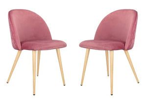 Sedia moderna classica ergonomica da pranzo in velluto gambe in metallo per cucina soggiorno casa mobili commerciali set di 2/4/6/8 (rosa, 2)