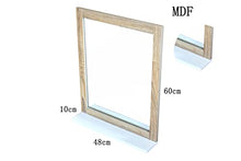 BM 4006 Specchio da Bagno con Mensola, MDF, W48*D10*H60cm, Bianco/ Legno Grano