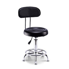 LIN-rlp Roller Sgabelli poggiapiedi Lavoro Sgabello Bellezza Sgabello può Ascensore Centro di Tempo Libero Reception Cuscino Girevole in Pelle Sedia Schienale Disco Ruota PU (Color : Black-2)