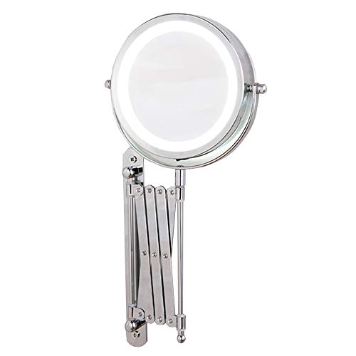 Mirror Specchio Bagno, Specchio WC, Specchio LED, Specchio cosmetico, Specchio telescopico, Specchio cosmetico bifacciale ad Alta Definizione, Specchio a Parete