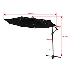 HENGMEI Ombrellone da Giardino Parasole Ø 300cm Alluminio Poliestere Parasole con Base a Croce Protezione UV Impermeabile, Grigio