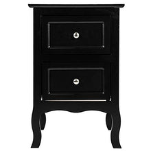 ZZFF Camere da Comodino a Due Piani in Stile Paese Grande Comodino Nero (Color : Black)