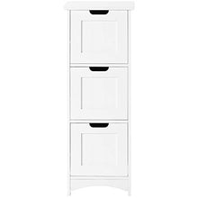 Badezimmerschrank, schmaler Badschrank mit 3 Schubladen, Beistellschrank, Kommode, Wohnzimmer, Küche, freistehend, weiÃμ, 30x30x82cm