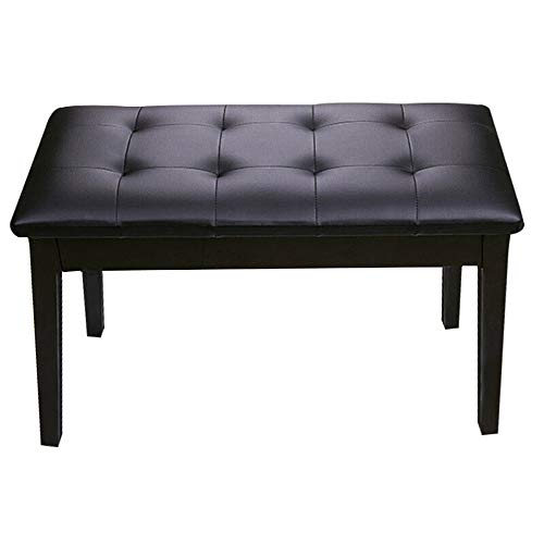 Sgabello per Pianoforte Piano Stool 2-Person Elettrico Piano Bench Bagagli sedie Tastiera Banco Cuscino PU con Bagagli Libreria (Colore : Nero, Dimensione : 75x34x50cm)