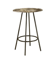 Monarch Specialties Metal Diametro Tavolo da Bar, 76,2 cm, Cappuccino/Marmo/caffè