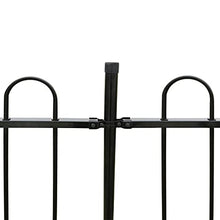 HUANGDANSP Palizzata di Sicurezza Arcuata in Acciaio 600x200 cm Nera Articoli di ferramenta Barriere e recinzioni Pannelli per recinzioni