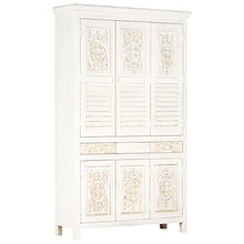 vidaXL Armadio Bianco 120x40x200 cm in Legno Massello di Mango