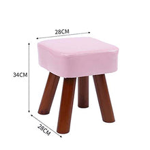 Tuqia Mobili PU Tessuto Sedia, Legno Solido Sgabello Gamba della Sedia Child Seat Tavolino sgabelli Bassi, 28 * 28 * 27 Centimetri / 28 * 28 * 34 Centimetri Casa Arredamento