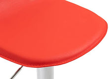 CLP Sgabello Design Lana V2 in Similpelle I Sedia Sgabello Cucina con Poggiapiedi E Schienale Girevole E Regolabile 58-79CM, Colore:Rosso, Colore del Telaio:Cromo