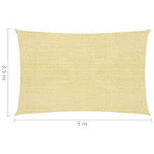 mewmewcat Vela ombreggiante in Materiale HDPE Beige, Vela ombreggiante in Stile Moderno per Esterni 3,5 x 5 m (Lunghezza x Larghezza) Tenda da Giardino per terrazze da Giardino