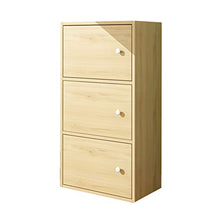 RJLI Mobili a Terra Armadio per armadi a 3 Strati con armadietto da Interno armadietto di stoccaggio Armadio Combinato Armadio per ripostiglio (Color : Wood Color, Size : 40 * 23 * 80cm)