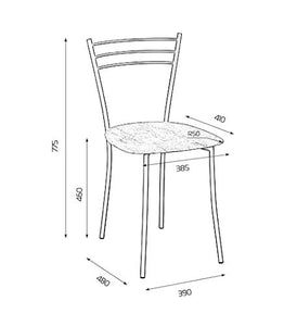 LARUSS 2 Sedie Cucina in Metallo Gloria Set di 2 SEDIE per Cucina Soggiorno Sala da Pranzo (Grigio)
