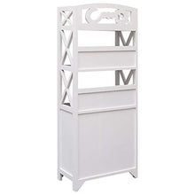 FAMIROSA Armadietto Bagno Grigio e Bianco 46x24x116cm Legno di Paulownia