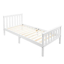 WGYDREAM Letto Letto Singolo Bianco Singolo Solido Telaio Letto in Legno Massello Base con 2 Testiera per Grande Spazio di Archiviazione per Adulti, 90 X 190 Cm