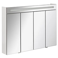 FACKELMANN Set di mobili da bagno Stanford 4 pezzi, con mobiletto sospeso e vasca in ceramica da 110 cm e armadietto a specchio a LED