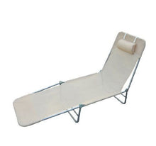 Outsunny Lettino reclinabile Sdraio Sedia da Giardino/Spiaggia/Piscina Crema Pieghevole