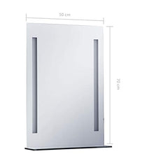 Festnight Specchio da Parete a LED per Bagno con Ripiano 50x70 cm/60x100 cm Rettangolare Classico Semplice Argento Specchio da Bagno Specchio da Toeletta