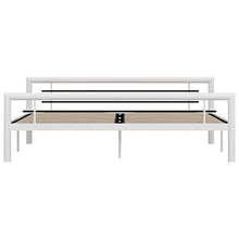 mewmewcat Giroletto con Struttura in Metallo Bianco e Nero, giroletto in Metallo per cameretta Stile Moderno Pratico per Famiglie 212 x 187,5 x 65,5 cm