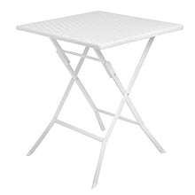 PAPILLON 8044510 Tavolo Pieghevole Quadrato Effetto Rattan Colore Bianco 62x62x73h cm