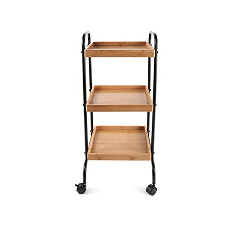 WangQ Scaffale casa in Legno di bambù Mobile conveniente Cucina Sala da Pranzo Soggiorno Balcone ripiano in Legno Colore 32X32X90cm carrellino Cucina (Color : Black)