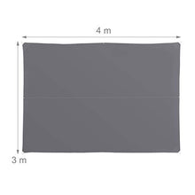 Relaxdays, Grigia Tenda a Vela Rettangolare, Idrorepellente, Anti UV, Corde di Supporto, Terrazza e Giardino, LxP: 3x4 m, 3 X 4 M
