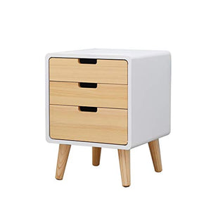 Comodino Nordico, Camera da Letto Moderna Semplice in Legno massello Mini Piccolo armadietto carico 300 kg-40x37x52 cm FANJIANI