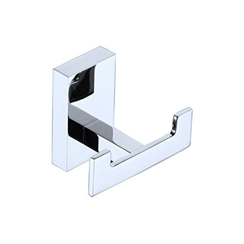 Beelee BA9203 - Gancio Portasciugamani, in ottone, Cappotto Gancio doppio gancio per bagno cucina, Montaggio a parete, Cromo Lucido