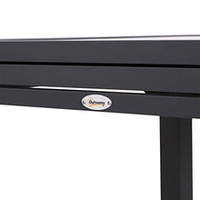 Outsunny Tavolino da Giardino Allungabile Estensibile con Piano in Vetro Temperato Metallo 160 x 80 x 75 cm Nero