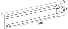 Tiger Boston Portasciugamani a 2 Bracci, Acciaio Inox Lucidato, 5 x 9,5 x 51 cm