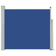vidaXL Tenda da Sole Laterale Retrattile per Patio Privacy Automatica Schermo Parasole Frangivento 100x300 cm in Tessuto PU Blu Telaio in Ferro