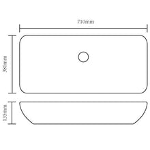 lavabo da bagno, Ceramico lussuoso in Forma rettangolare Bianco 710 x 380 x 135 mm